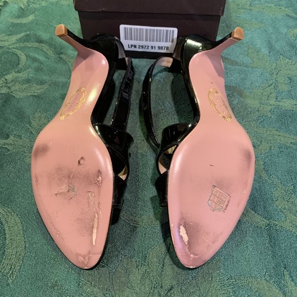 Elie Tahari Black Patent Leather Sandal Size 11M - Picture 6 of 6